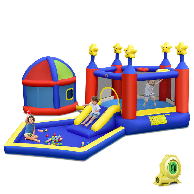 Kids Bouncy Castle Inflatable Slide Large Jumping Area Playhouse with 735W Blower