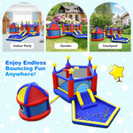 Kids Bouncy Castle Inflatable Slide Large Jumping Area Playhouse with 735W Blower