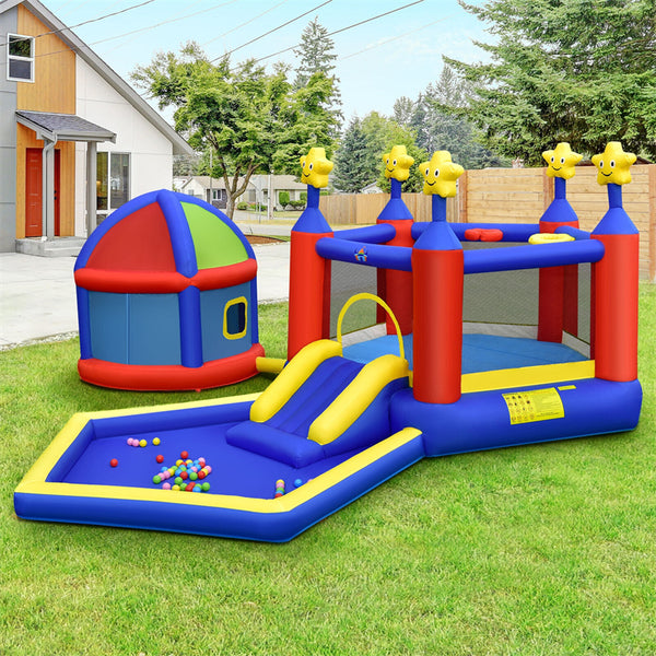 Kids Bouncy Castle Inflatable Slide Large Jumping Area Playhouse with 735W Blower