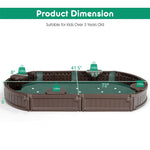 Kids Outdoor Sandbox 6FT Oval Sand Pit with Cover, 4 Built-in Corner Seats & Bottom Liner