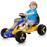 Kids Pedal Go Kart 4 Wheel Pedal Powered Car Ride On Car Toy with Adjustable Seat