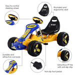 Kids Pedal Go Kart 4 Wheel Pedal Powered Car Ride On Car Toy with Adjustable Seat