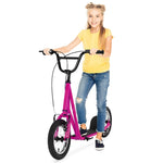 Kids Scooter Youth Kick Scooter Carbon Steel Frame Off-Road Scooter with Adjustable Handlebar & 12” Inflatable Wheels