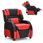 Kids Adjustable Gaming Recliner Racing Style Reclining Gaming Chair PU Leather Gaming Sofa with Headrest & Footrest