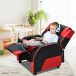 Kids Adjustable Gaming Recliner Racing Style Reclining Gaming Chair PU Leather Gaming Sofa with Headrest & Footrest