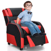 Kids Adjustable Gaming Recliner Racing Style Reclining Gaming Chair PU Leather Gaming Sofa with Headrest & Footrest