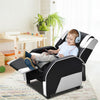 Kids Adjustable Gaming Recliner Racing Style Reclining Gaming Chair PU Leather Gaming Sofa with Headrest & Footrest