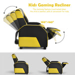 Kids Adjustable Gaming Recliner Racing Style Reclining Gaming Chair PU Leather Gaming Sofa with Headrest & Footrest