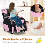 Kids Adjustable Gaming Recliner Racing Style Reclining Gaming Chair PU Leather Gaming Sofa with Headrest & Footrest