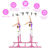 Kids Double Horizontal Bars Gymnastic Training Parallel Bars Adjustable Heights for Indoor Outdoor