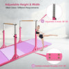 Kids Double Horizontal Bars Gymnastic Training Parallel Bars Adjustable Heights for Indoor Outdoor