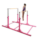 Kids Double Horizontal Bars Gymnastic Training Parallel Bars Adjustable Heights for Indoor Outdoor