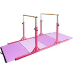 Kids Double Horizontal Bars Gymnastic Training Parallel Bars Adjustable Heights for Indoor Outdoor