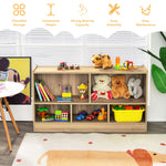 5-Cube Toy Storage Organizer Wood Cube Storage Organizer 2-Shelf Bookcase School Classroom Storage Shelves Daycare Cubbies