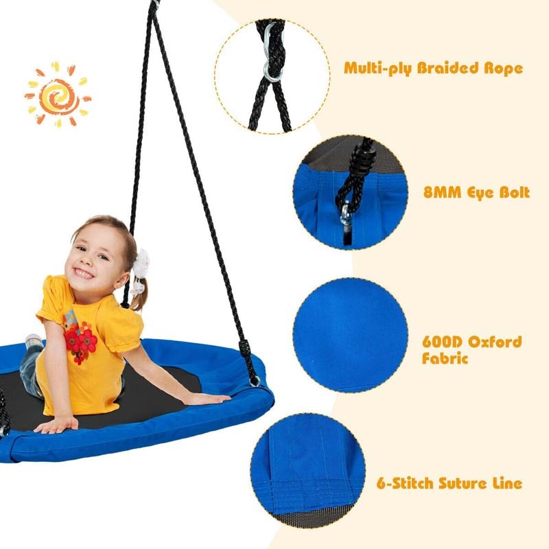 37" Kids Hexagon Tree Swing with Adjustable Hanging Rope