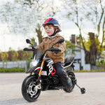 12V Kids Ride-On Motorcycle, Licensed Aprilia Electric Dirt Bike with Training Wheels, LED Lights & Music, Battery Powered Ride-On Toy for 3+