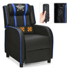 Massage Gaming Recliner Chair Racing Single Recliner PU Leather Home Theater Seating with Remote Control, Side Pocket & Adjustable Footrest