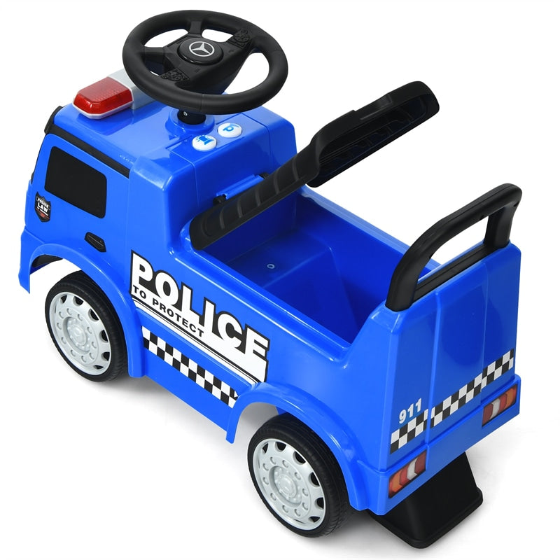 Kids Ride On Push Police Car Licensed Mercedes Benz Toddler Sliding Walking Car with Steering Wheel