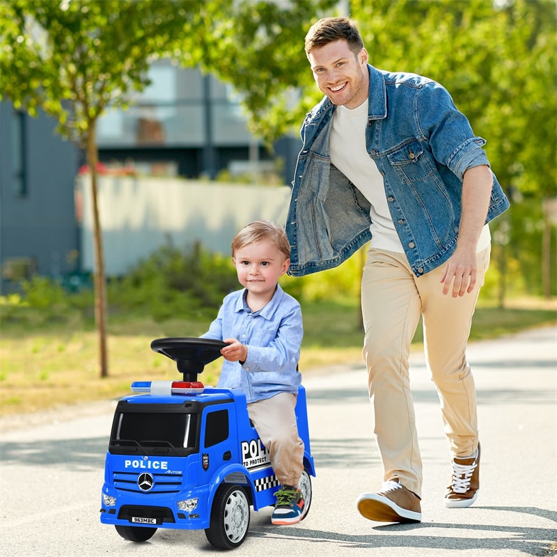 Kids Ride On Push Police Car Licensed Mercedes Benz Toddler Sliding Walking Car with Steering Wheel