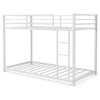 Twin Over Twin Bunk Bed Heavy Duty Metal Bed Frame Low Floor Bunk Bed With Safety Guard Rail & Ladder for Kids Adults Dormitory Bedroom