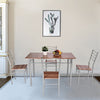 Modern 5 Piece Dining Table Set Metal Frame Wood Kitchen Breakfast Furniture with 4 Chairs