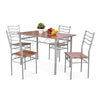 Modern 5 Piece Dining Table Set Metal Frame Wood Kitchen Breakfast Furniture with 4 Chairs