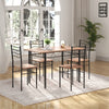 Modern 5 Piece Dining Table Set Metal Frame Wood Kitchen Breakfast Furniture with 4 Chairs