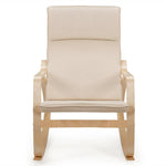 Modern Bentwood Rocking Chair Relax Rocker Lounge Chair with Removable Upholstered Cushion