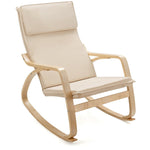 Modern Bentwood Rocking Chair Relax Rocker Lounge Chair with Removable Upholstered Cushion