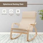 Modern Bentwood Rocking Chair Relax Rocker Lounge Chair with Removable Upholstered Cushion