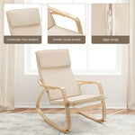 Modern Bentwood Rocking Chair Relax Rocker Lounge Chair with Removable Upholstered Cushion