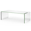 42 x 19.7" Clear Tempered Glass Coffee Table Modern Living Room Table with Rounded Edges