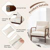 Modern Accent Chair Leisure Upholstered Armchair Rubber Wood Frame Arm Chair with Lumbar Pillow