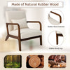 Modern Accent Chair Leisure Upholstered Armchair Rubber Wood Frame Arm Chair with Lumbar Pillow