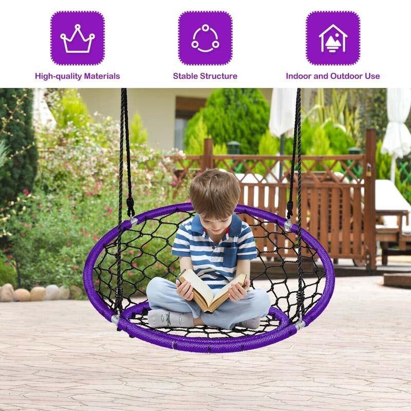 35.5" Inch Kids Indoor Outdoor Round Circle Saucer Swing - Bestoutdor