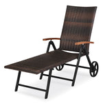 Outdoor Chaise Lounge Chair Rattan Recliner Chair