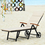 Outdoor Chaise Lounge Chair Rattan Recliner Chair