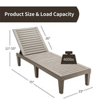 Outdoor Chaise Lounge Lawn Lounge Chair Reclining Patio Chair with 5-Position Adjustable Backrest