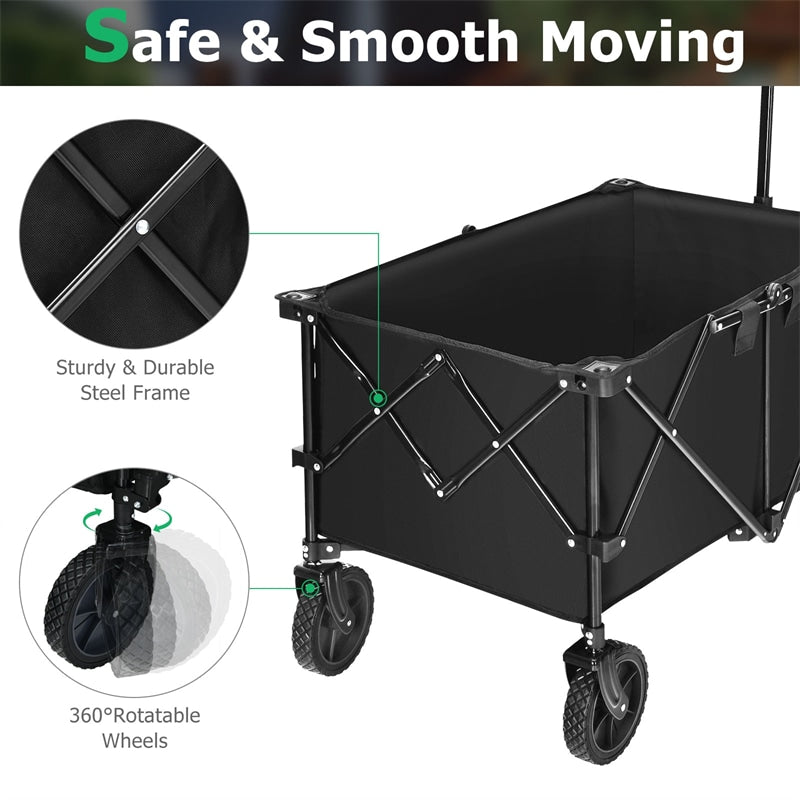 Outdoor Collapsible Utility Garden Wagon Cart Trolley Buggy