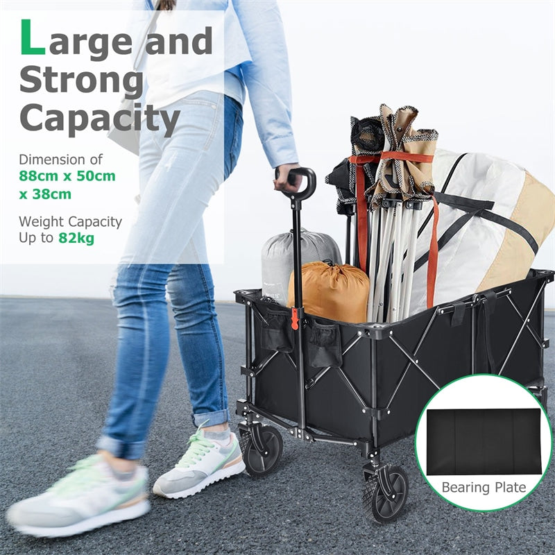 Outdoor Collapsible Utility Garden Wagon Cart Trolley Buggy