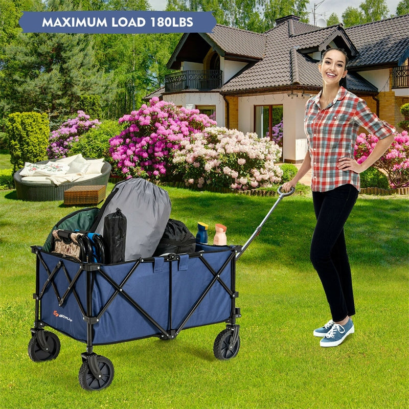 Outdoor Collapsible Utility Garden Wagon Cart Trolley Buggy