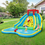 Inflatable Water Slide 15x12FT Mighty Waterslide Park Splash Pool with Dual Slides & Large Climbing Wall for Kids Outdoor Indoor Party Gifts