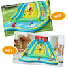 Inflatable Water Slide 15x12FT Mighty Waterslide Park Splash Pool with Dual Slides & Large Climbing Wall for Kids Outdoor Indoor Party Gifts