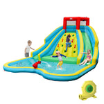 Inflatable Water Slide 15x12FT Mighty Waterslide Park Splash Pool with Dual Slides, Large Climbing Wall & 750W Air Blower for Kids Outdoor Indoor