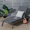 Outdoor Chaise Lounge Poolside Lounge Chair 6-Position Adjustable Reclining Patio Chair with Wheels for Backyard Pool