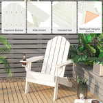 Folding Adirondack Chair Weather Resistant HDPE Patio Chair with Built-in Cup Holder, Outdoor Fire Pit Chair for Lawn Yard Balcony Deck