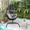 Hanging Egg Chair 36.5" Width Oversized Swing Chair Outdoor Indoor Hammock Chair with C-Hammock Stand Set, Soft Seat Cushion, Pillow