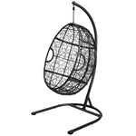 Hanging Egg Chair 36.5" Width Oversized Swing Chair Outdoor Indoor Hammock Chair with C-Hammock Stand Set, Soft Seat Cushion, Pillow