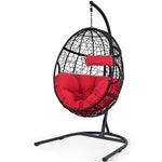 Hanging Egg Chair 36.5" Width Oversized Swing Chair Outdoor Indoor Hammock Chair with C-Hammock Stand Set, Soft Seat Cushion, Pillow