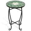 Outdoor Indoor Steel Round Accent Table Mosaic Plant Stand Cobalt Table - Bestoutdor